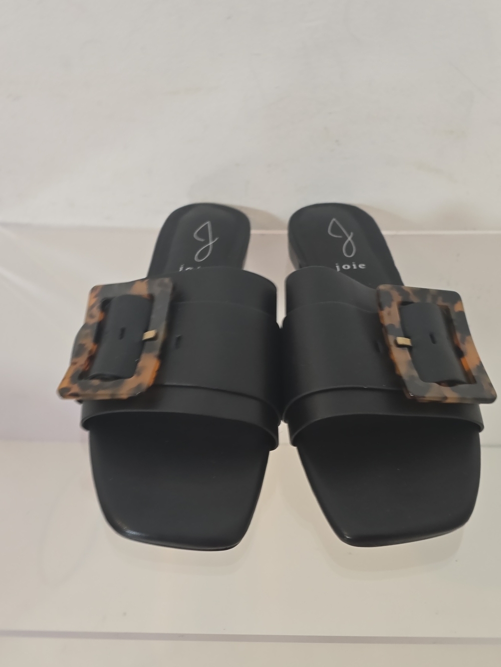 Joie Black Slide Mule with Tortoiseshell Buckle